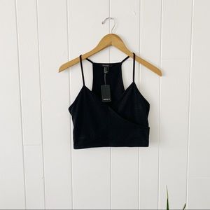 Forever 21 Black Wrap Cami Crop Top